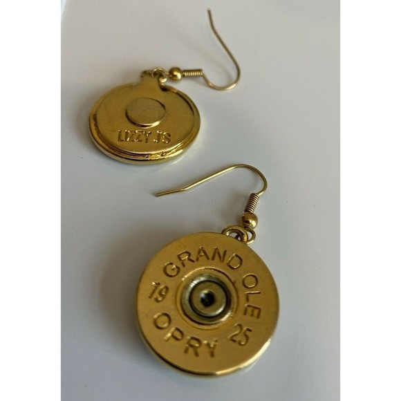 Lizzy Js Brass Shotgun Shell Earrings Grand Ole Opry Album/CD Unique - Picture 7 of 7